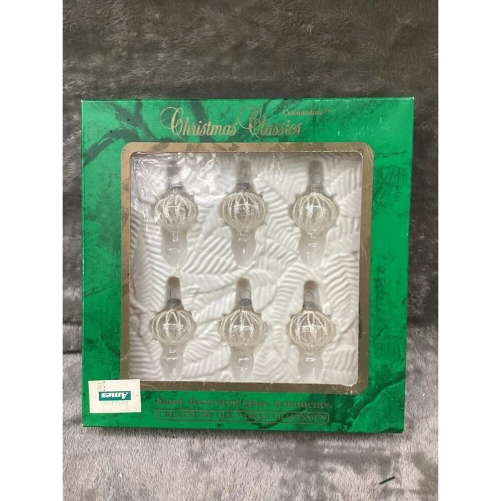 Christmas Classics Hand Painted Old World Style Mini Glass Teardrop Ornaments